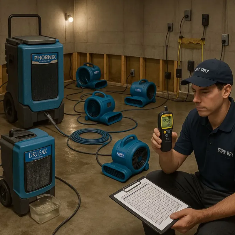 Structural Drying and Dehumidification process in Trenton, MI